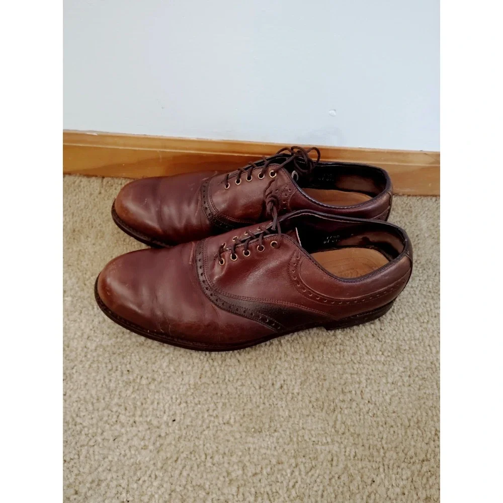 Footjoy Icon Golf Shoes Mens Oxford Wing Tip Cleats 11.5 D Brown Soft Leather***
